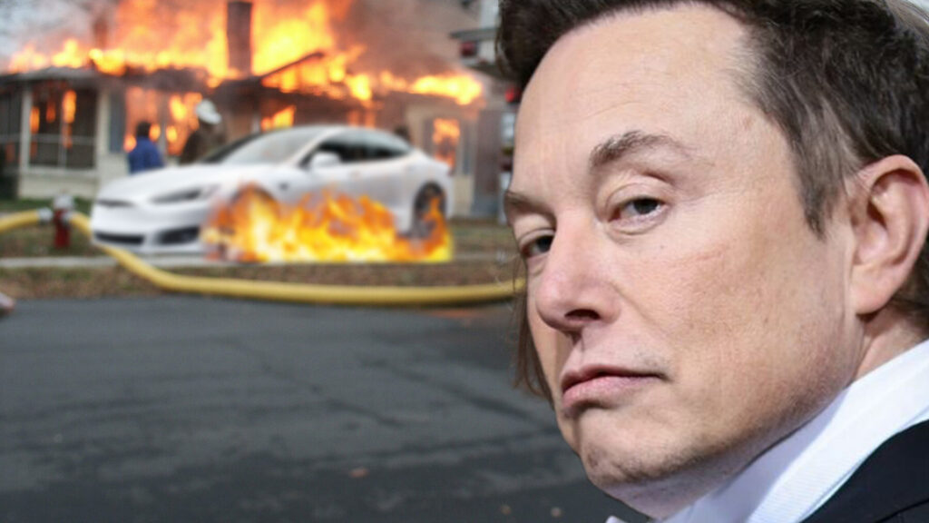 Elon musk et Tesla // Source : Montage Numerama Elon musk et Tesla // Source : Montage Numerama