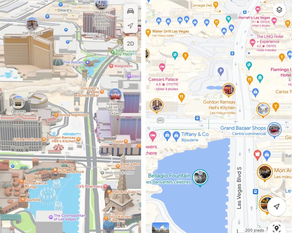 À gauche, Apple Maps. À droite, Google Maps. A-t-on vraiment besoin de commenter ? // Source : Numerama À gauche, Apple Maps. À droite, Google Maps. A-t-on vraiment besoin de commenter ? // Source : Numerama