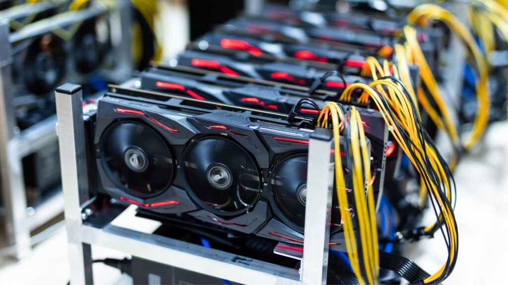 Bitcoin mining requires a lot of computing power // Source: Canva