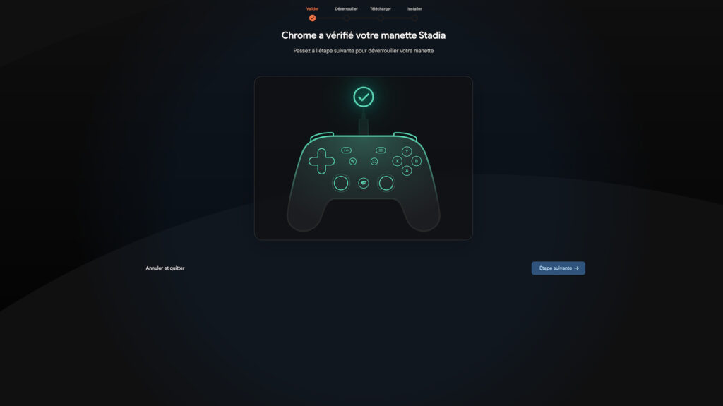 Transformer sa manette Stadia en pad Bluetooth // Source : Capture d’écran Google Chrome