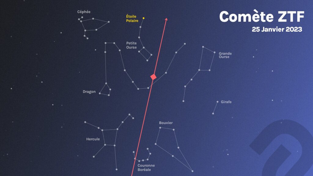 Sky map to locate ZTF.  // Source: Numerama / Adèle Foehrenbacher