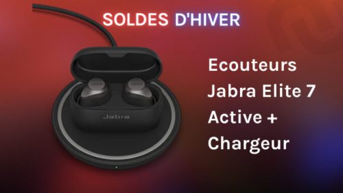 Pack Ecouteurs sans fil Jabra Elite 7 Active Noir + Chargeur à induction // Source : Numerama