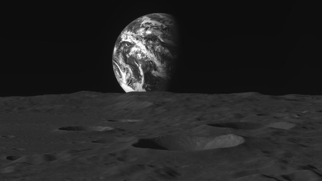 Photo de la Terre, en orbite lunaire, par Danuri. 28 décembre 2022. // Source : Institut spatial sud-coréen KARI