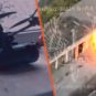A modified drone and the strike against a military building.  // Source: Ukrainian Armed Forces / Numerama