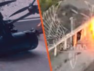 Un drone modifié et la frappe contre un bâtiment militaire. // Source : Forces armées ukrainienne / Numerama