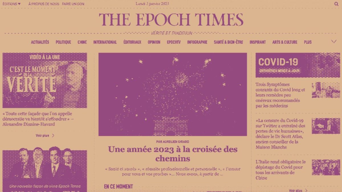 Le site de désinformation Epochtimes est le plus populaire de France // Source : Capture d'écran Numerama 