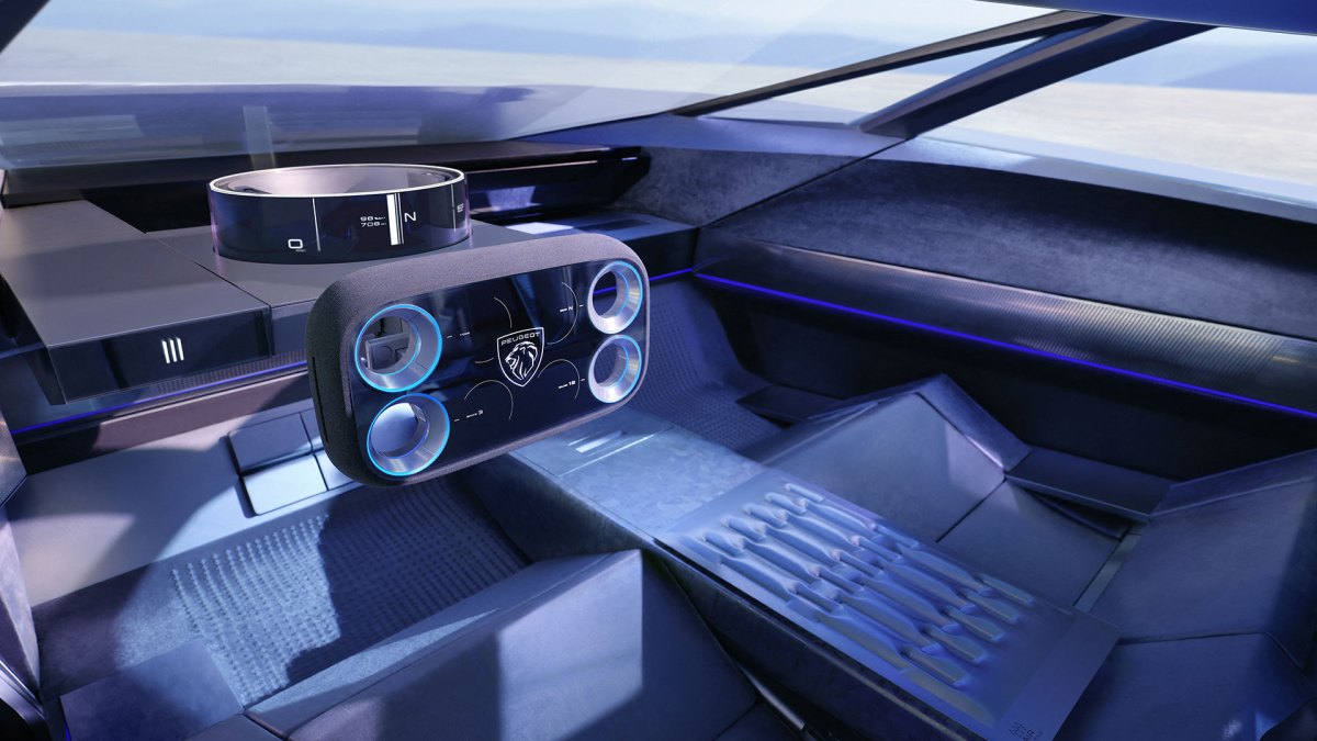 Intérieur du concept Inception avec Hypersquare // Source : Peugeot