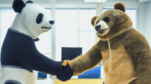La Russie et la Chine ont conclu un partenariat de coopération médiatique. // Source : DAll-E / Numerama