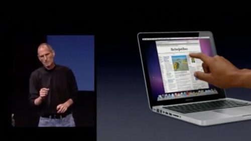 En octobre 2010, Steve Jobs avait enterré l'hypothèse d'un Mac tactile. // Source : Apple