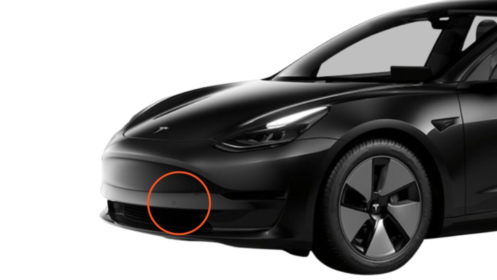 La Tesla Model 3 avec système d'ultrason // Source : Tesla