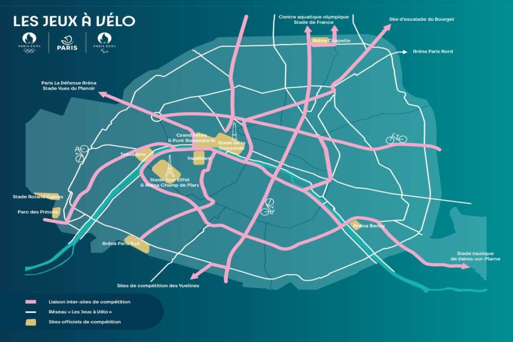 Bike paths for the Paris 2024 Olympics // Source: City of Paris