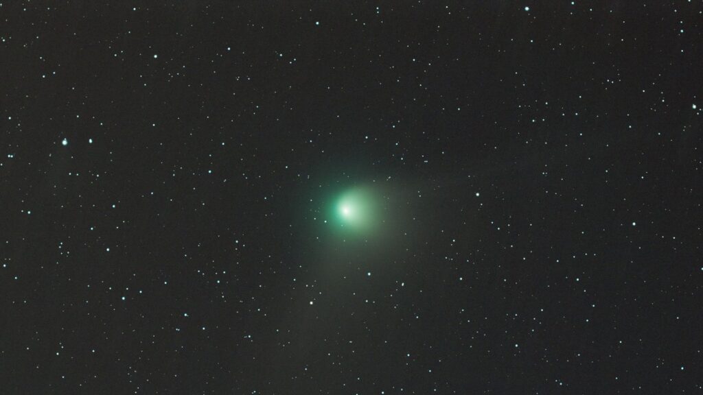 La comète et sa chevelure émeraude. // Source : Via Twitter @MartialRelier