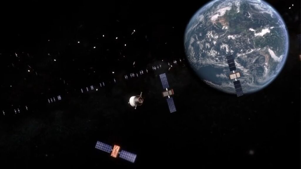 L'orbite est jonchée d'objets dont des débris. // Source : Capture d'écran YouTube ESA