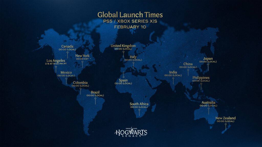 Heure de lancement de Hogwarts Legacy // Source : Warner Bros. 