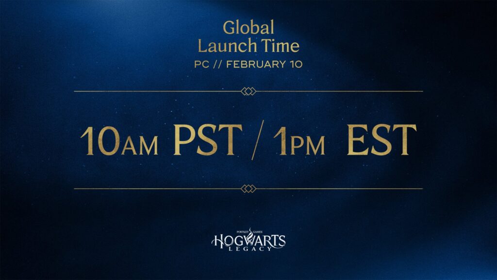 Heure de lancement de Hogwarts Legacy  // Source : Warner Bros. 