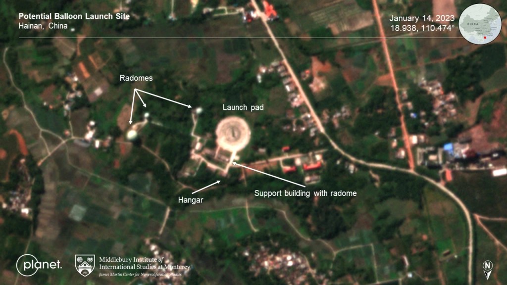 Les images satellites permettent de repérer une base de lancement équipée de radars. // Source : MIDDLEBURY INSTITUTE OF INTERNATIONAL STUDIES/PLANET LABS