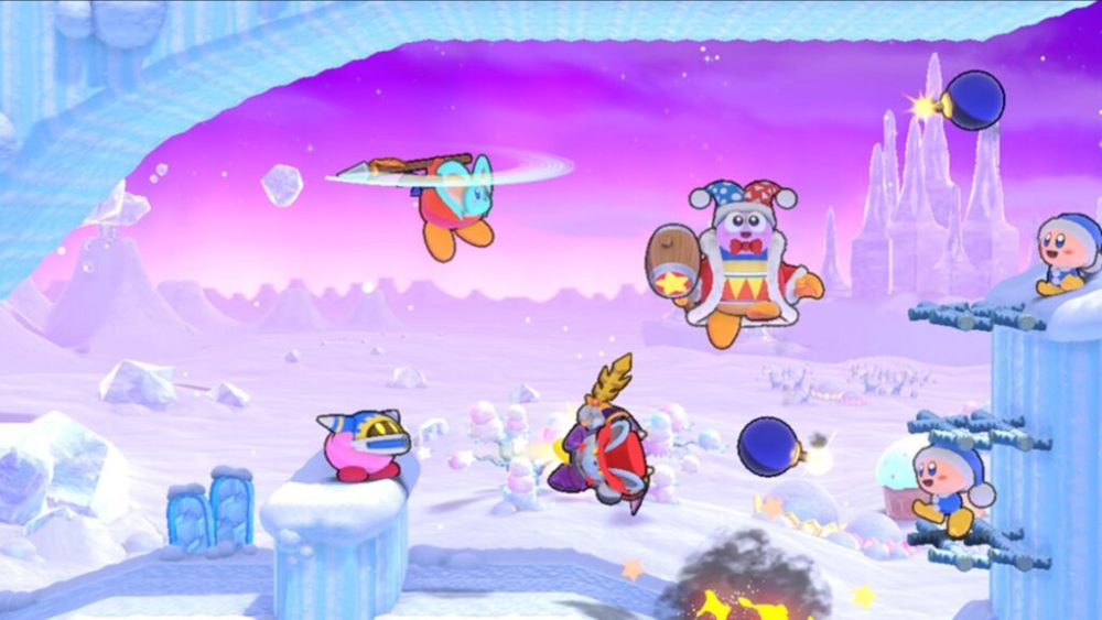 Kirby porte un masque personnalisé dans Kirby's Retunr to Dream Land Deluxe // Source : Nintendo