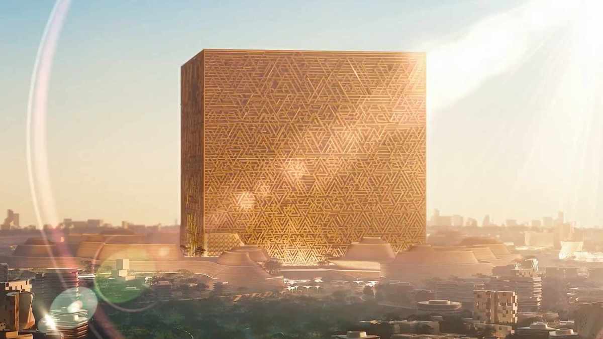 Le nouveau projet titanesque de l'Arabie saoudite : The mukaab et le quartier de New Murabba // Source : Capture d'écran / Twitter