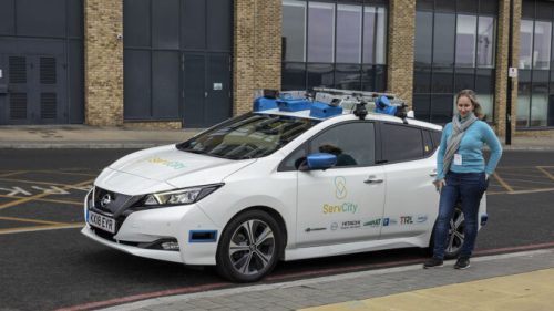 Essai de la voiture autonome du projet Servcity // Source : Nissan
