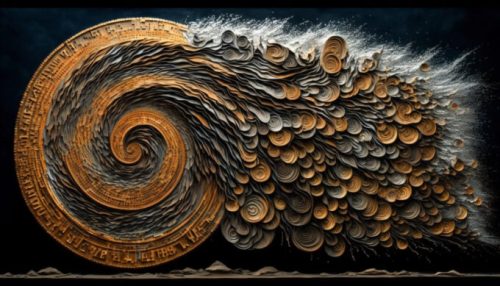 Une représentation bitcoin avec Midjourney // Source : Midjourney/Numerama