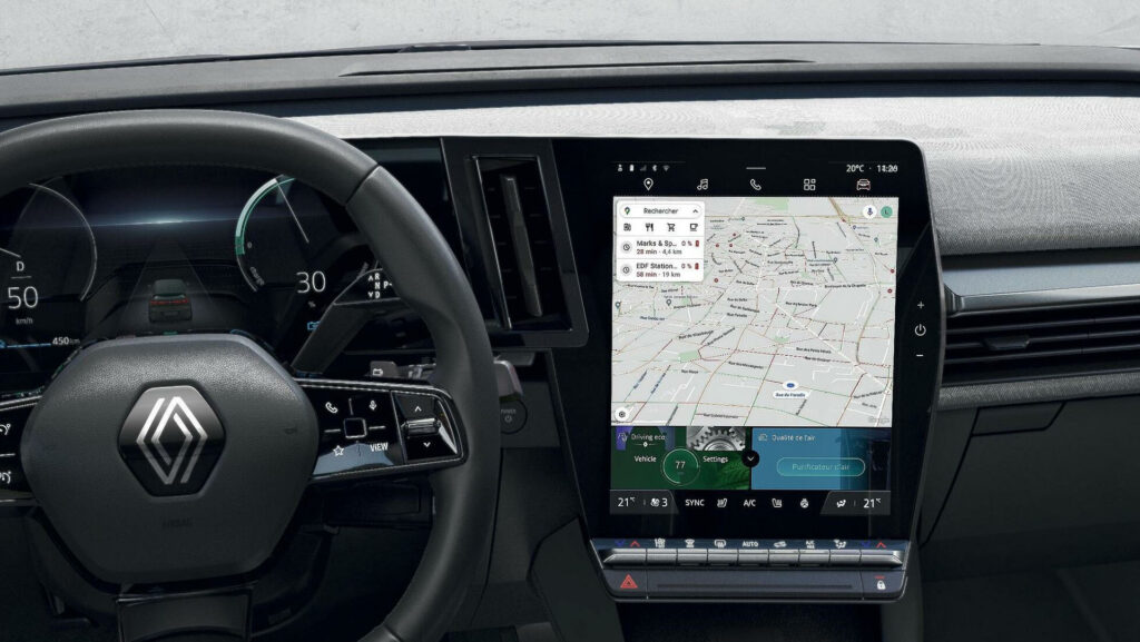 Google Maps dans la Megane e-tech // Source : Renault Google Maps dans la Megane e-tech // Source : Renault