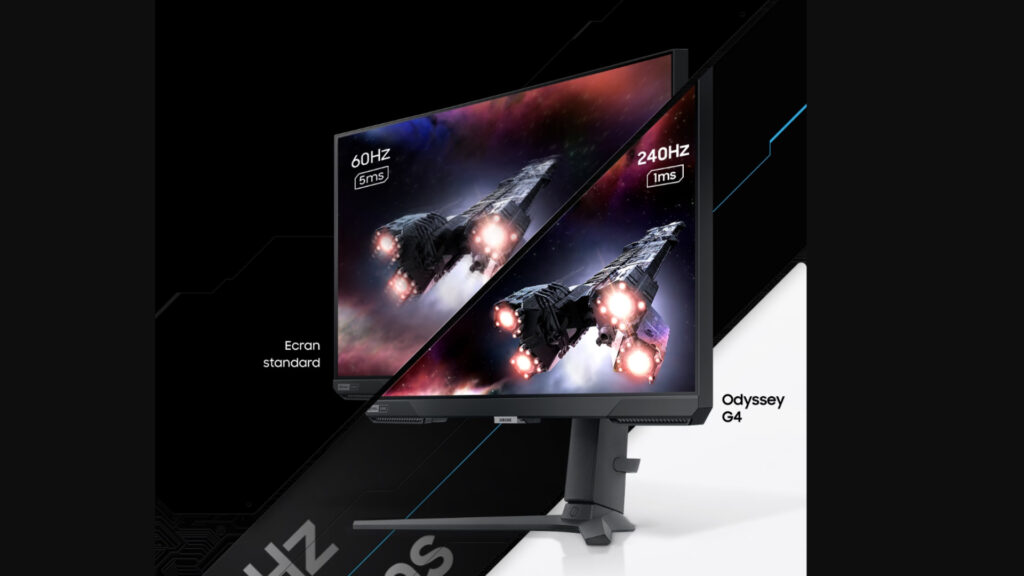 Le taux de rafraissihement du Odyssey G4 est de 240Hz // Source : Samsung