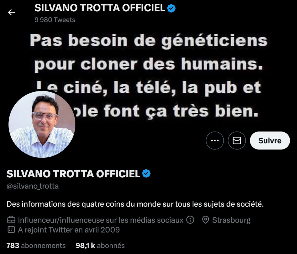 Le compte Twitter de Silvano Trotta est désormais certifié // Source : Capture d'écran Numerama