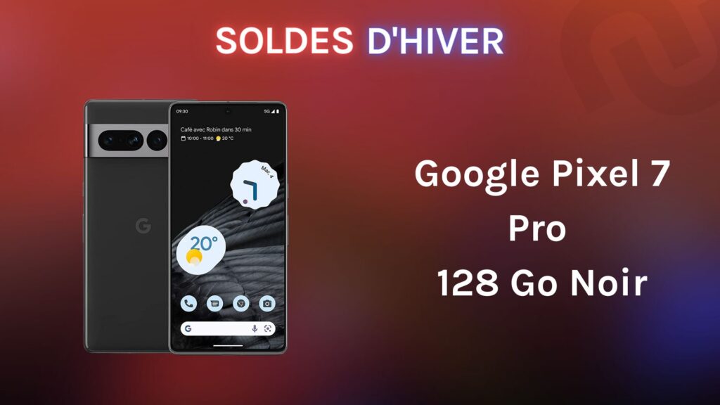 Le Google Pixel 7 Pro 128 Go, couleur noir en solde // Source : montage Numerama