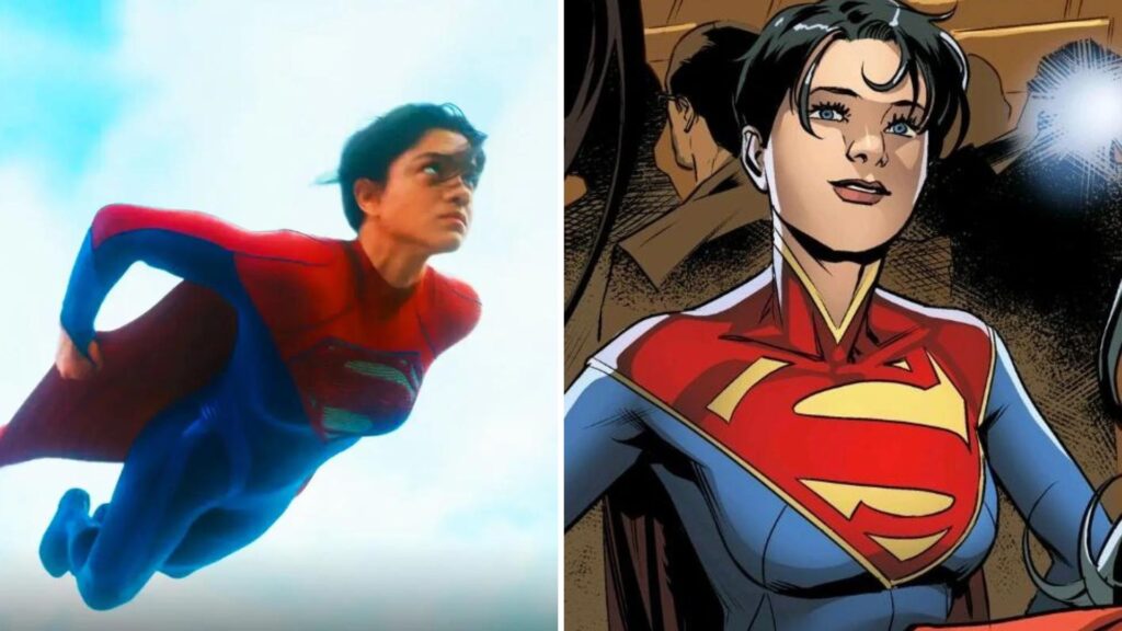 On the left, Sasha Calle in Flash.  On the right, Lara Lane-Kent in the DC Injustice comics.  The resemblance is striking.  // Source: Warner/DC