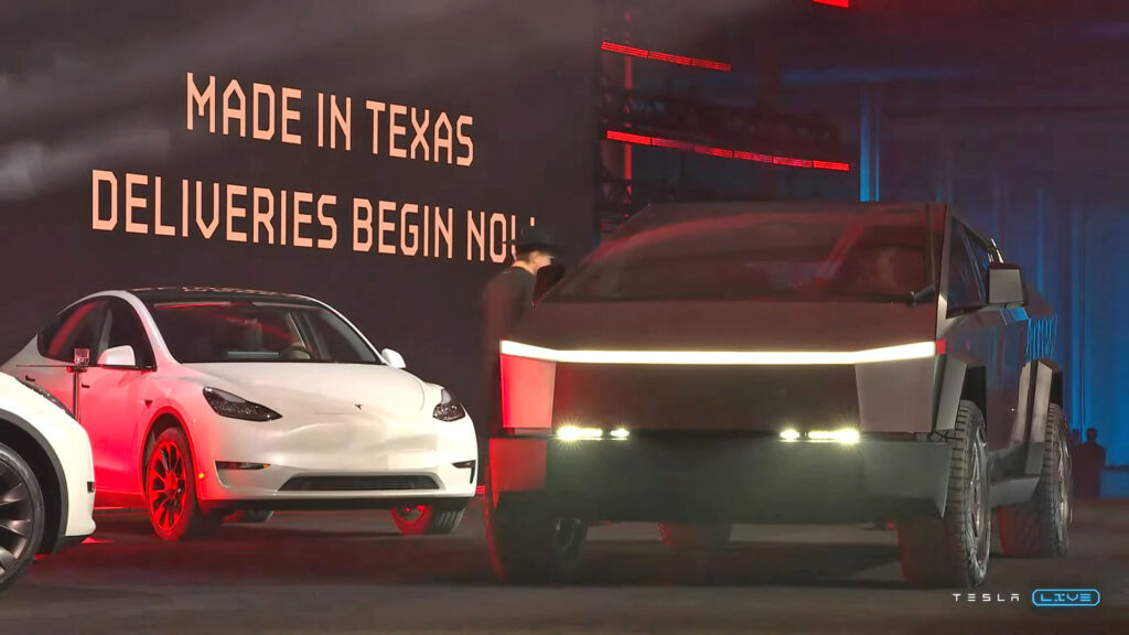 Le prototype de Cybertruck en avril 2022 // Source : Capture Video Tesla 