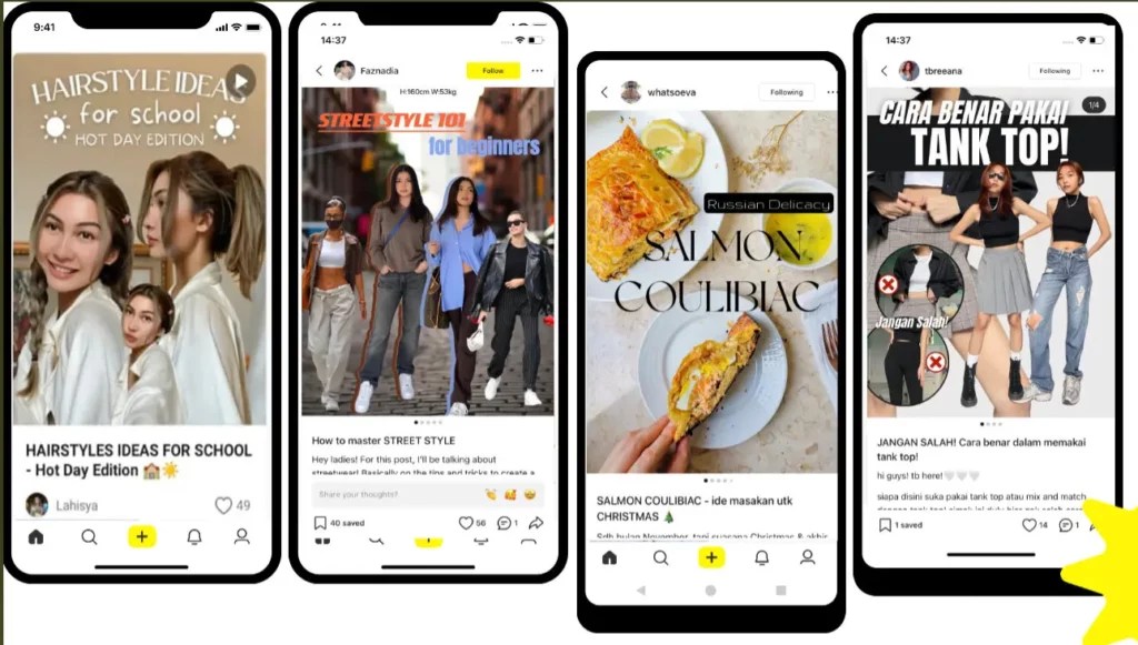 L'interface de Lemon8 est très similaire à celle d'Instagram. // Source : ByteDance