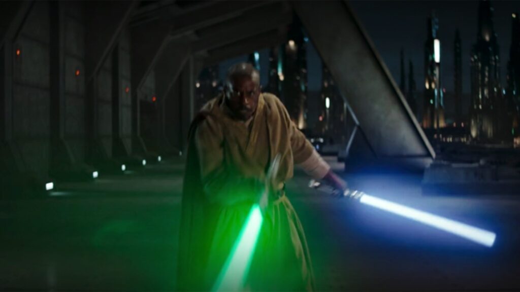 Ahmed Best Jedi Mandalorian sabre laser