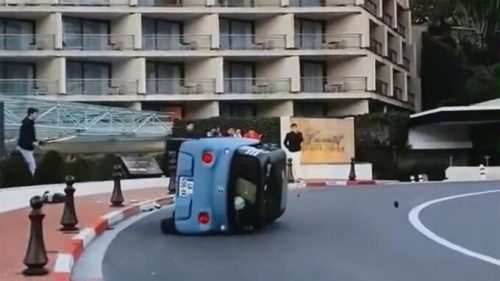 Accident de la Citroën Ami à Monaco // Source : @Archiehamiltonracing tiktok