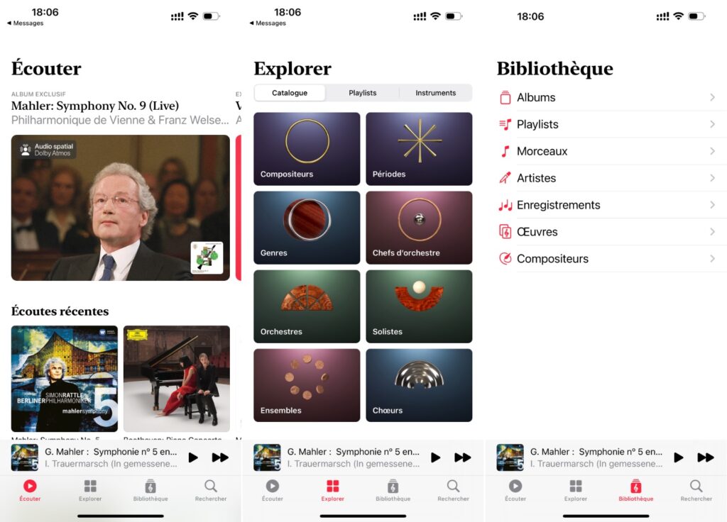 L'interface d'Apple Music ressemble beaucoup à celle d'Apple Music Classical. La possibilité de constituer une bibliothèque est un vrai plus, qui se prête particulièrement à ce genre. // Source : Captures Numerama