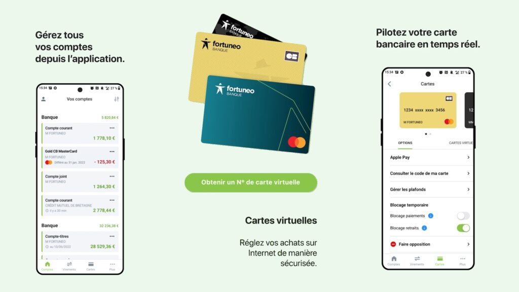 Aperçu de l'application Fortuneo, ma Banque & Bourse // Source : Fortuneo