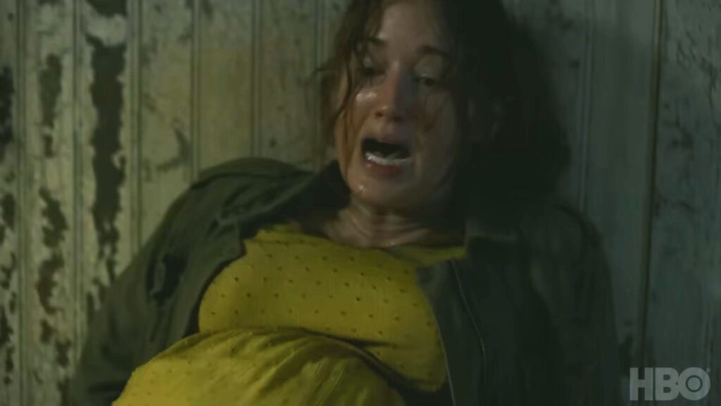 Ashley Johnson dans l'épisode 9 de The Last of Us. Anna ? // Source : HBO