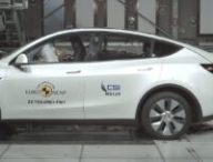 Tesla Model Y lors des crash-tests Euro NCAP // Source : Euro NCAP