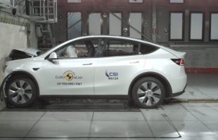 Tesla Model Y lors des crash-tests Euro NCAP // Source : Euro NCAP