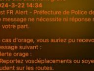 L'alerte FR-ALERT envoyée à Paris dans le 15ème arrondissement. // Source : Capture Numerama