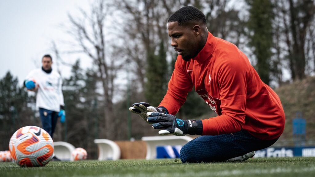 Mike Maignan, nouveau gardien titulaire de l'Équipe de France // Source : Twitter EDF