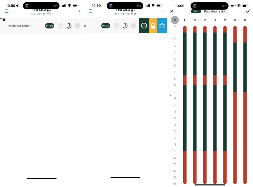 C'est vide. Ce n'est pas bien expliqué. Il y a des bugs d'affichage. L'application de Heatzy n'est pas à la hauteur du produit. // Source : Numerama