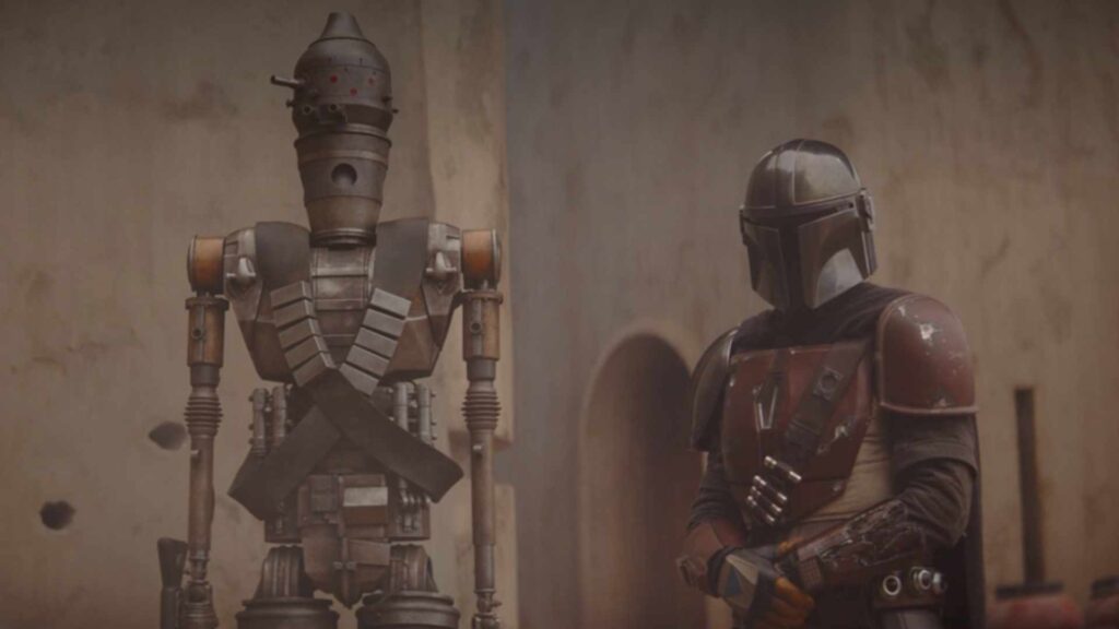 IG-11 et Din Djarin font équipe dans le 1er épisode de la saison 1 de The Mandalorian // Source : Disney+