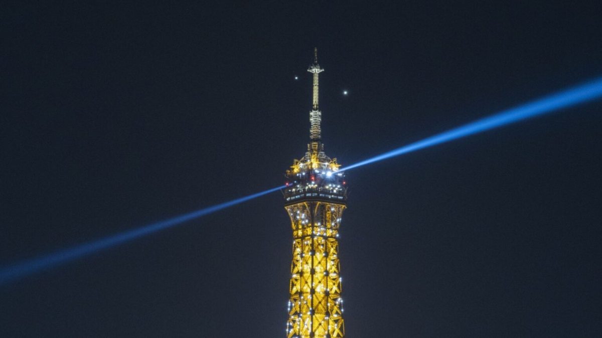 La conjonction entre Vénus et Jupiter. // Source : Via Twitter @j_desmars (photo recadrée)