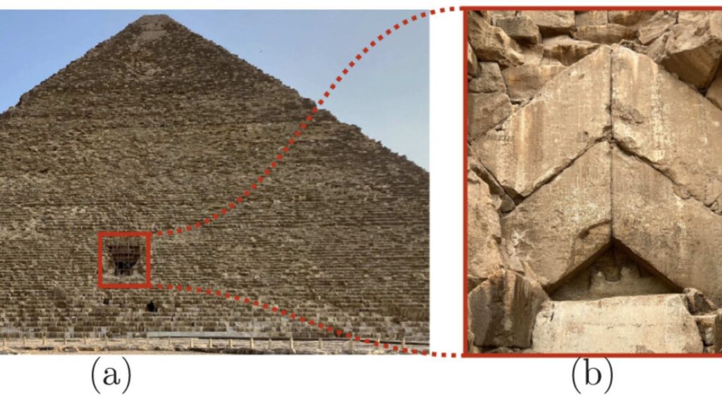 Le couloir est situé sur la face nord de la grande pyramide. // Source : NDT & E International