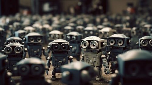 Des petits robots perdus // Source : Numerama / Midjourney