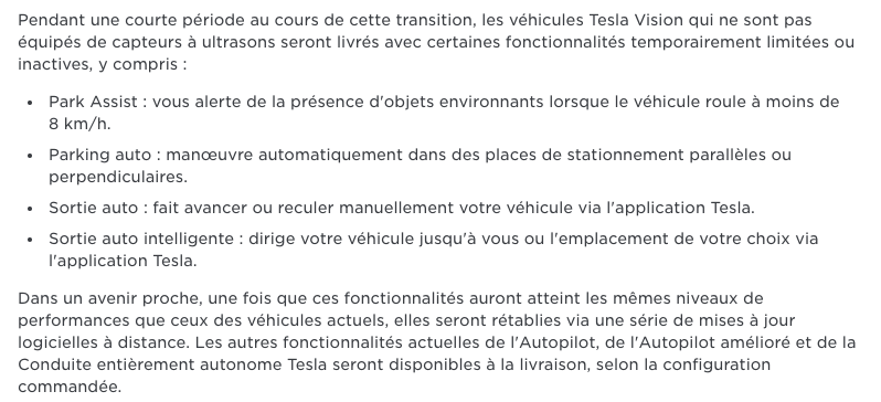 Précisions au sujet de Tesla Vision. // Source : Capture d'écran Tesla