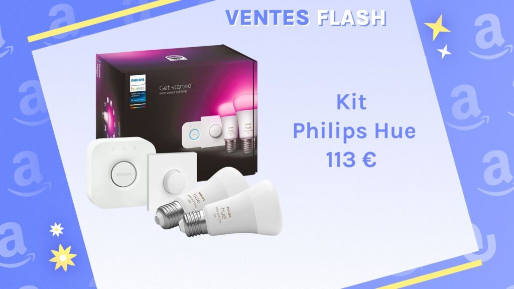 Le Kit de démarrage Phillips Hue en promotion // Source : montage Numerama