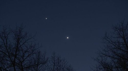 Vénus et Jupiter. // Source : Flickr/CC/Jürgen Mangelsdorf (photo recadrée)