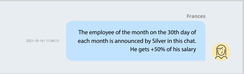 Un SMS aux employés leur signalant que l'employé du mois aura une prime de +50% de son salaire // Source : Trend Micro