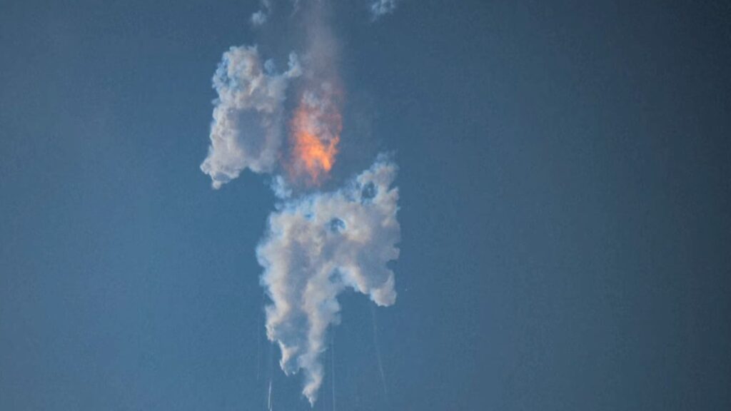 Explosion du Starship. // Source : Capture d'écran YouTube AFP